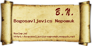 Bogosavljevics Nepomuk névjegykártya